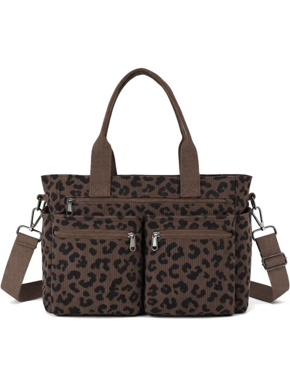 Casual Corduroy Tote Bag with Multiple Pockets | Hobo Crossbody Travel Purse